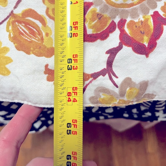 64” x 15”~table runner. Burnt Orange, brick red, yellow floral Great Condition! - Picture 2 of 16